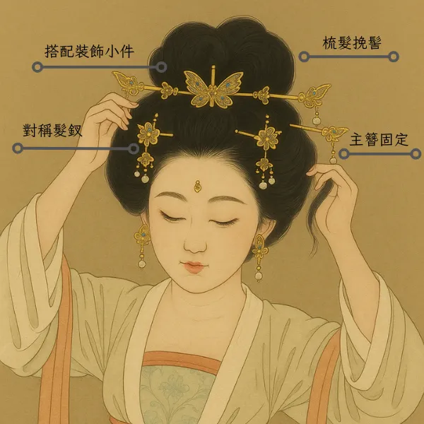 唐代女子髮簪教學圖示